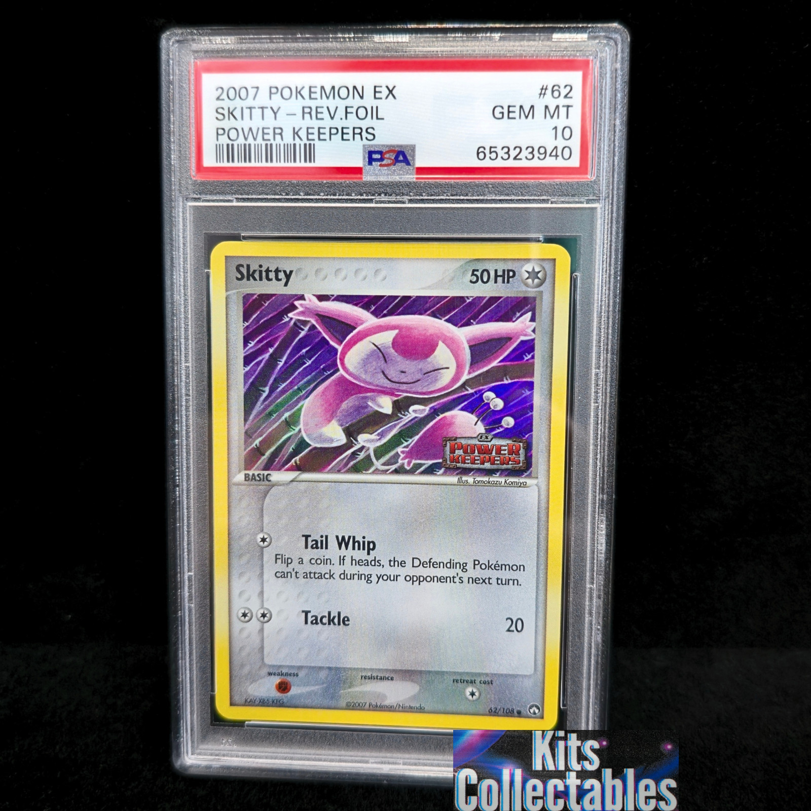 2007 POKEMON EX POWER KEEPERS #62 SKITTY-REVERSE FOIL PSA 10