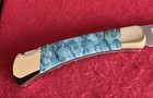 Buck Custom Slim Down 110 Knife Blue Fossil Scales NR — photo 5