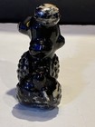 Vintage Black Poodle Dog Figurine Handpainted 3” tall redware clay Japan — photo 4