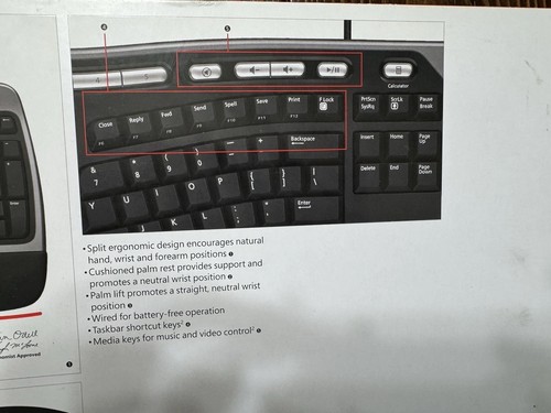 Microsoft Natural Ergonomic 4000 Keyboard Original Box SEALED, NEW - Picture 5 of 6