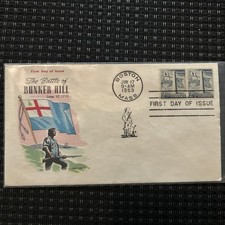 U.S. Used #1034 2 1/2c Bunker Hill Block First Day Cover. Unaddressed