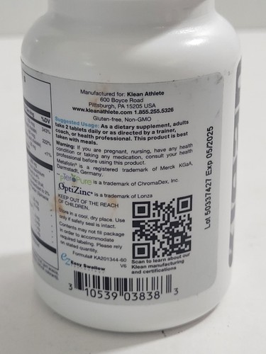 Klean Athlete Klean Multivitamin Tablets 60ct Supplements Sealed New - Picture 6 of 8