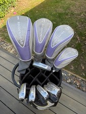 FULL LEFT HANDED LADIES GOLDEN BEAR GOLF SET WITH MOTOCADDY CART BAG. FREE POST