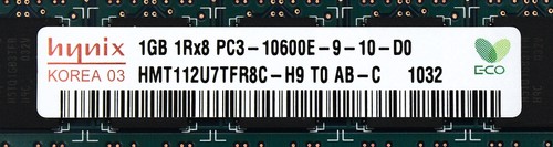 Hynix HMT112U7TFR8C-H9 1GB PC3-10600E DDR3-1333 1RX8 ECC - Picture 2 of 7