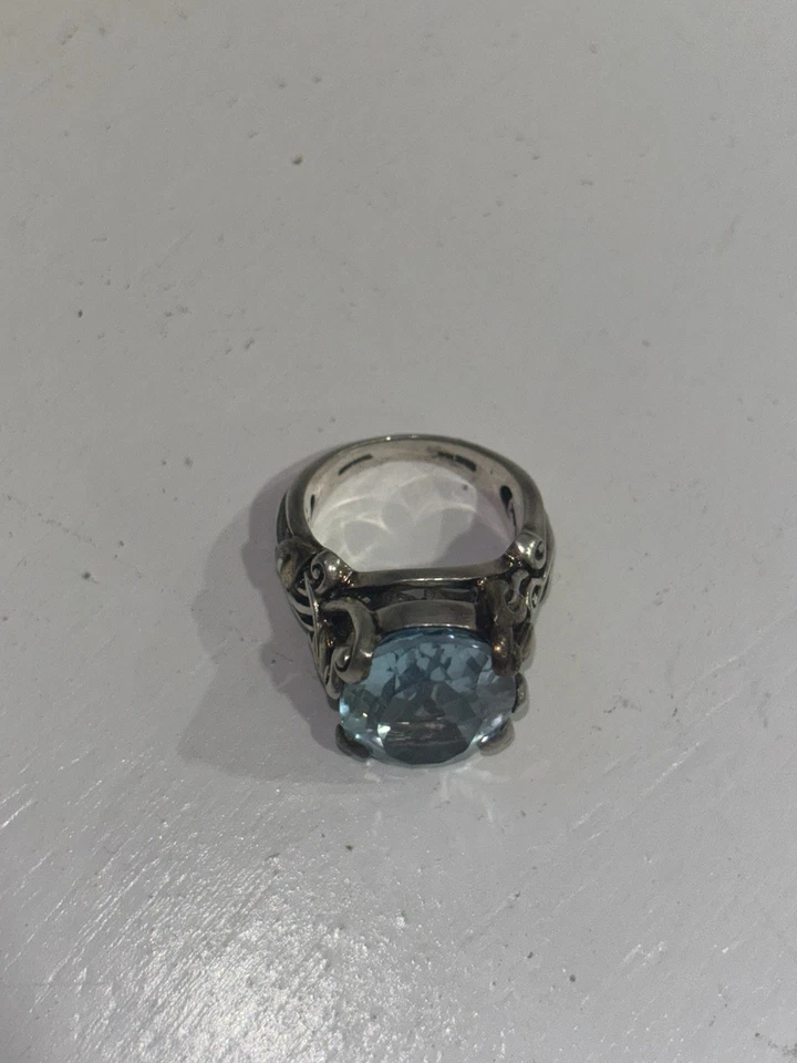 Anillo Barbara Bixby Topacio Azul 18k Talla 6 Foto 3 de 4