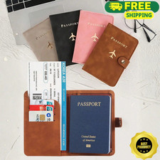 PU Leather Passport Holder Wallet Cover Multi Card Slot Boarding Pass Holder NEW