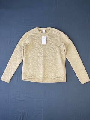Nike Damen Pullover Womens M Brown Quilted Mid Layer Golf Long Sleeve DO6790-250