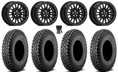 Valor V16 Bdlk 15''Wheels Bk +35mm 35''Incursion A/T Tires Can-Am Commander Mav