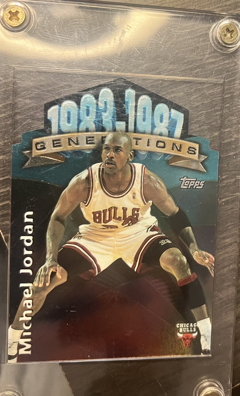 Michael Jordan 1997-98 Topps Generations # G2 Die-Cut Insert HOF Chicago Bulls