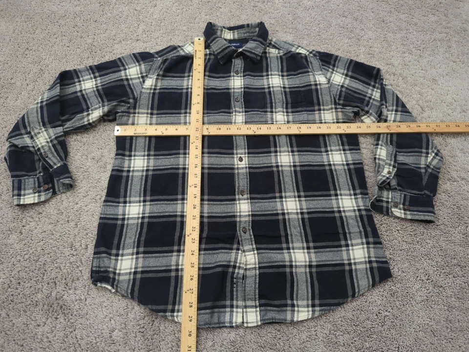 Croft & Barrow Button Up Shirt Mens Large Black Plaid Flannel Long Sleeve Casual - Image 3 of 4