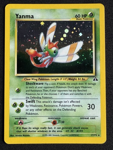 Yanma 17/75 Neo Discovery Unlimited Holo Vintage WotC English Pokemon Card