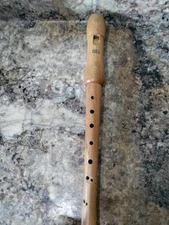 Vintage Gill Made In Germany Wooden Flute Over 12" Long Wood Very Good 