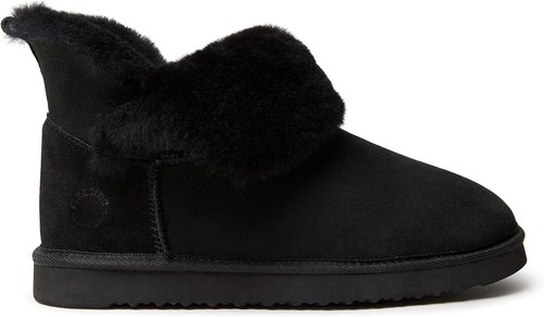 Dearfoams Women's Fireside Genuine Shearling Water Resistant 6, Black - Bild 5 von 6