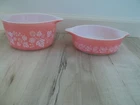Pyrex Pink Gooseberry Lot 2 #473 1 Qt & #471 1 Pt No Lid