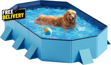 Foldable Dog Pool - Extra Large 71 X 39 X 12 Hard Plastic Portable Pet Bath T...