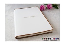 Cortona A4 Personalised Italian Leather Journal Notebook Sketchbook White