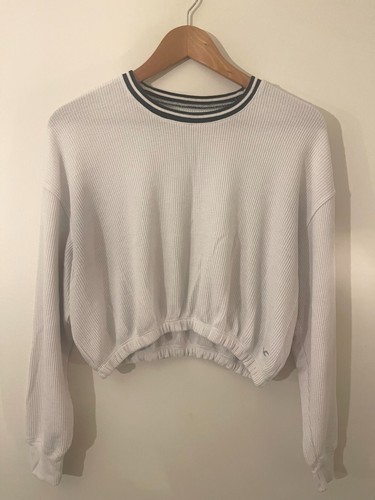 Hollister Cropped Thermal Long Sleeve 'Boyfriend T-Shirt', Small - 第 1/6 張圖片