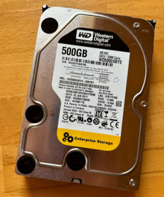 Western Digital 500GB 3,5'' Festplatte, Intern, 7200RPM, WD5002ABYS