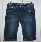 Set of 2 Youth Girl's L.A. Idol Denim Bling Embellished Bermuda Shorts - Size 12 — photo 4