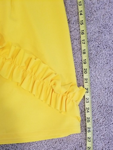 Asos Mini Dress With Frills Details Yellow Size 10 - Picture 11 of 11