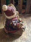Vintage Teddy Bear Ornament Santa Hat & Sweater w/ Gifts — photo 7