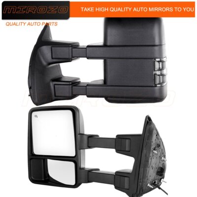 MIROZO For 2003-2007 Ford F250-F550 Tow Mirrors Power Heated Smoke Signal Pair