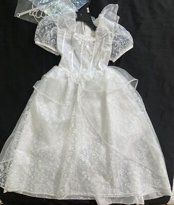 rubies princess dress Rubies Child Sparkle Princess White Dress & Tiara Costume, XS (3-4) Dress  Up