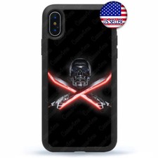 Skull Phone Case Halloween Laser Swords iPhone 17 16 15 14 13 12 Pro Max Plus