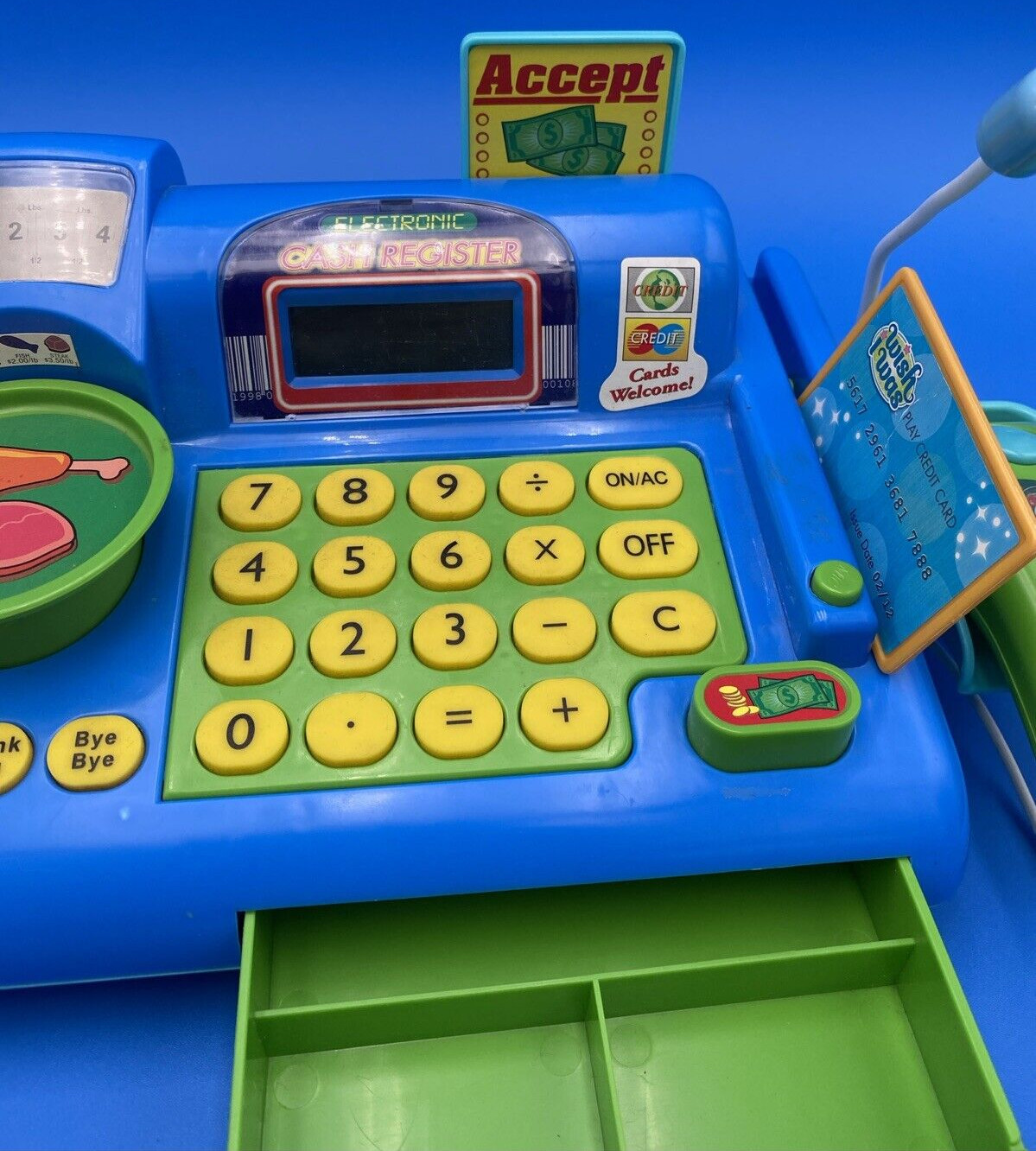как выглядит Vintage Lot of Play Food Cash Register with Scanner Shopping Cart More 200pc фото