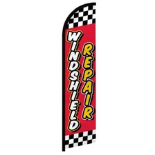 Windshield Repair Red Checker Windless Full Sleeve Advertising Auto Banner Flag