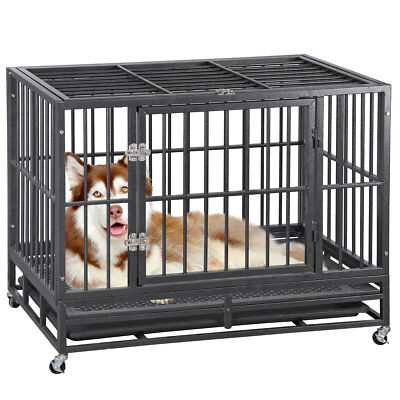 Indestructible Escape Proof Dog Cage Kennel High Anxiety Double Door Dog  Crate