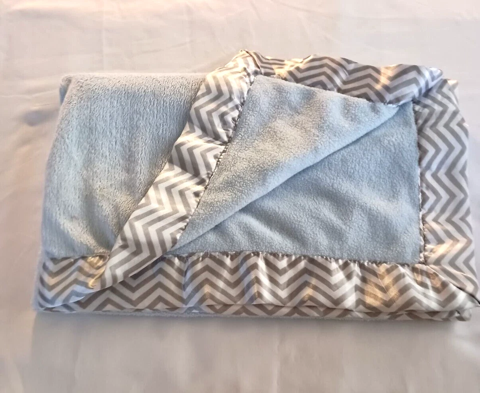 CARTER"S JUST ONE YOU BLUE TIGER ELEPHANT BABY BOY SATIN TRIM BLANKET 29" x 38" - Image 3 of 4