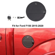 ⭕Locking Matte Black Gas Fuel Tank Door Cap Cover Trim Guard For Ford F150 15-20