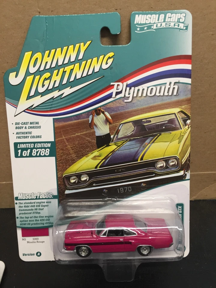 Johnny Lighting 1:64 1970 Plymouth GTX  Moulin Rouge - Image 2 of 3