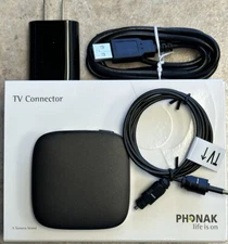 Phonak Bluetooth TV Connector With Optical Cable & Power Cord. Very Lightly Used