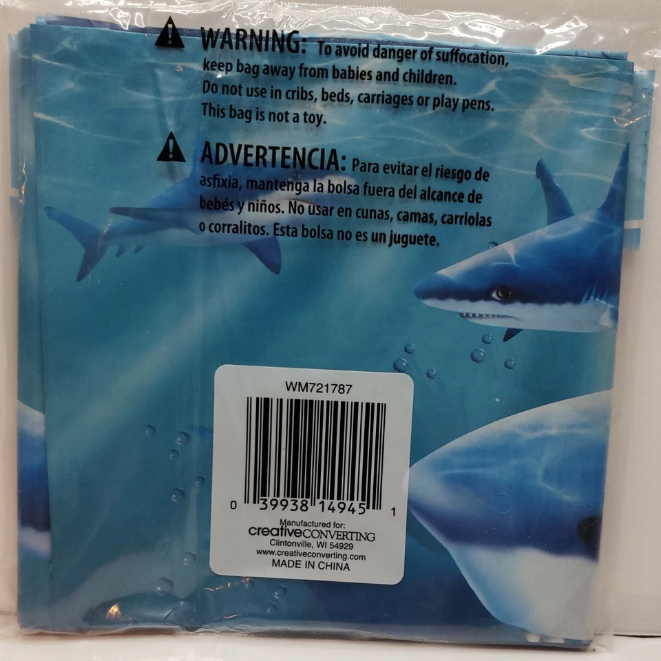 Creative Converting Cool Shark Luau Party Decoration Plastic Tablecover WM72178 - Image 2 of 4