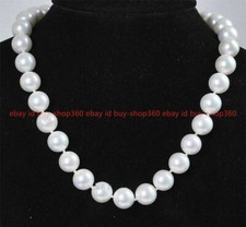 Noblest 10mm White South Sea Shell Pearl Round Beads Necklace 16-36"