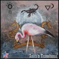 Pink Flamingo Rose Bird Scorpion Aqua Water Animal Contemporary Famous Artist