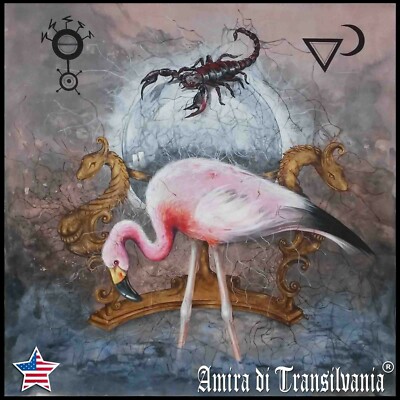 Pink Flamingo Rose Bird Scorpion Aqua Water Animal Contemporary Famous Artist