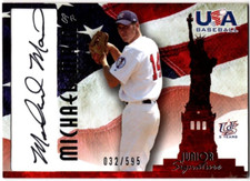 Michael Main Signed 2007 USA Baseball Junior Signature Black Ink /595 #A-33