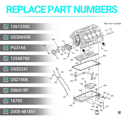 Engine Oil Pan Gasket ACDelco 12612350 GM 5.3 5.7 6.0 LS1 LS2 LS3 LM7 LQ4 LQ9 - Picture 2 of 9