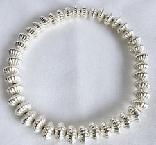 Sterling Silver Stretch Bracelet Hand Made Women's Silver Bracelet  