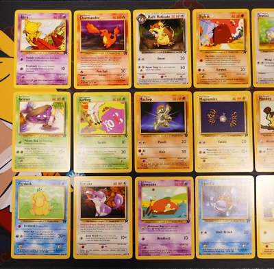 MP/HP (Unlimited) COMPLETE Pokemon TEAM ROCKET Set 24-Card COMMON