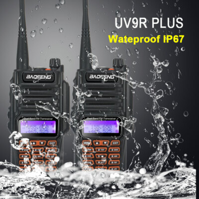 2pcs Baofeng UV-9R Plus IP67 Waterproof FM Walkie Talkie UHF VHF Dual Band Radio