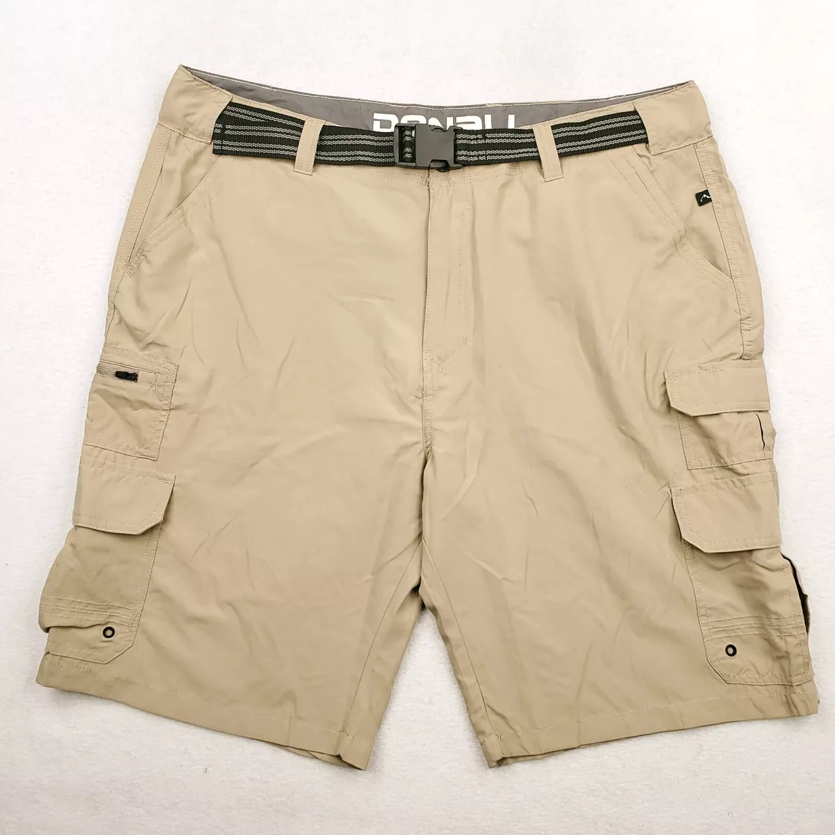 Denali Shorts Mens Sz 38 Beige Khaki Cargo Shorts Outdoor Lightweight Belted