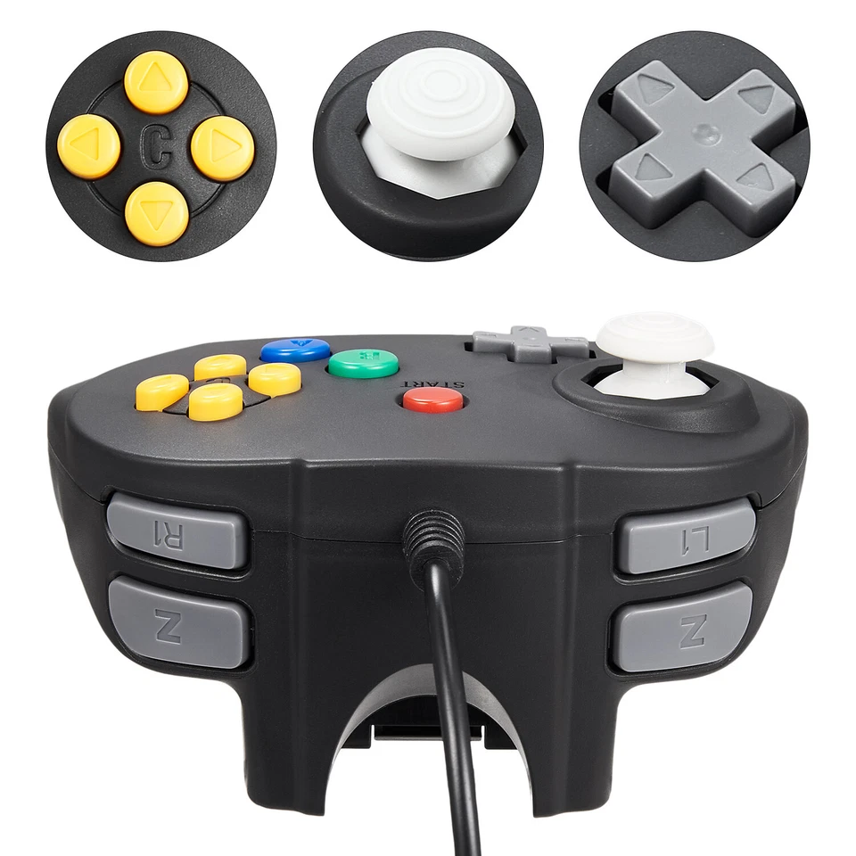 Wired N64 Controller 64-bit Gamepad Joystick for 64 Console Video Game+6FT Cable - Image 4 of 4