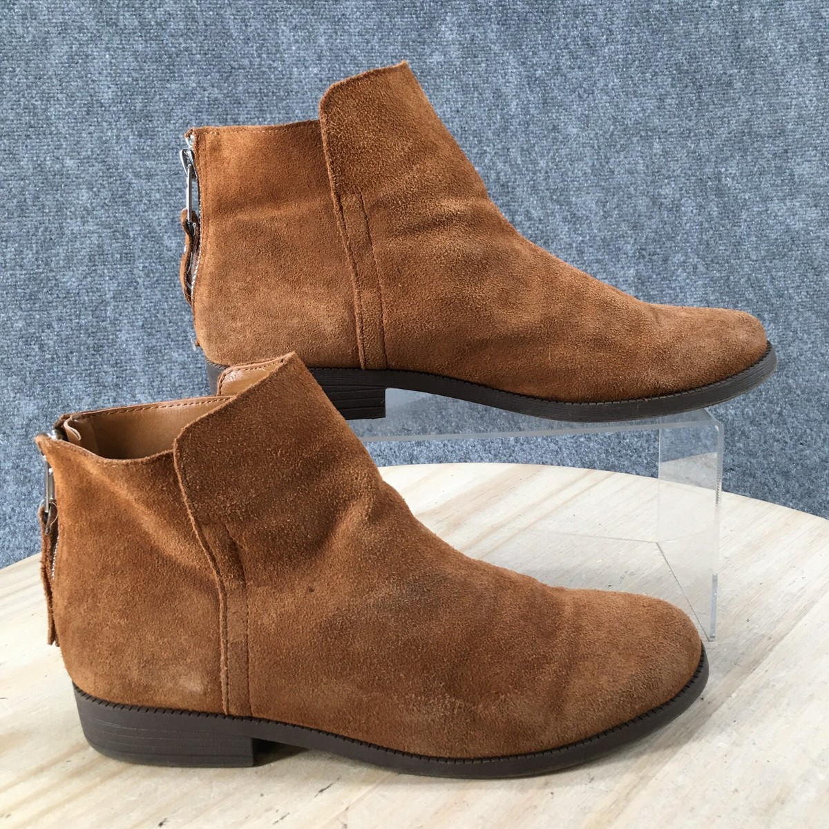 Steve Madden Boots Womens M Darko Back Zip Ankle Bootie Brown