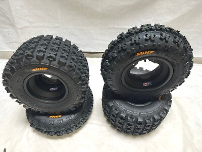 Kawasaki KFX450R KFX400 DWT A5 Black Front Rear Rims Wheels Sunf