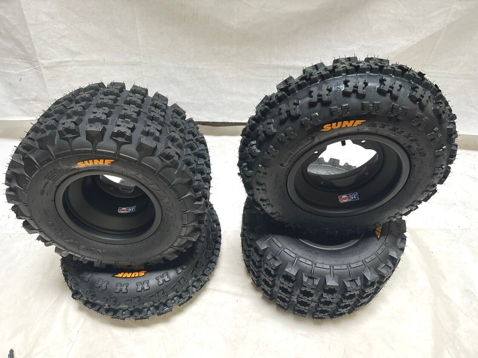 DWT A5 Black Front Rear Rims Wheels Sunf A027 Tires Yamaha Banshee