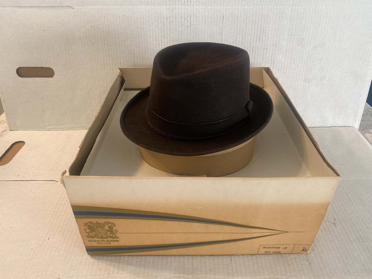 CHAMP 50's KASMIR FINISH ヴィンテージ ハット VINTAGE CHAMP HAT KASHMIR FINISH BROWN FUR FELT FEDORA HAT SIZE 7